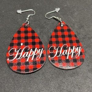 Earrings plaid Holliday happy